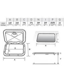 Gate 268x448mm 1 lock 1 hinge outlet