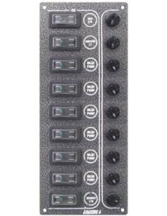 Panel c. 'sp9 ultra', 9 switch, stainless steel 316, 12/24v