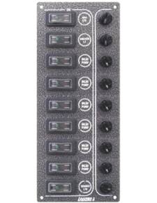 Panel c.'sp9 ultra', 9 interruptor, inox 316, 12/24v