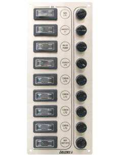 Panel c.'sp9 ultra', 9 interruptor, inox 316, 12/24v 2