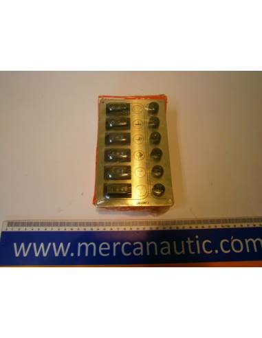 Cuadro inox 6 interruptores c/fusibles 16,5x10cm