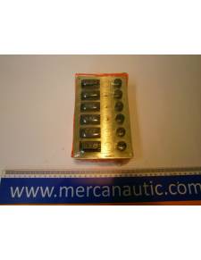 Panneau inox 6 interrupteurs avec fusibles 16,5x10cm