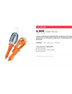 Lamparta portatil 2 mts cable 2