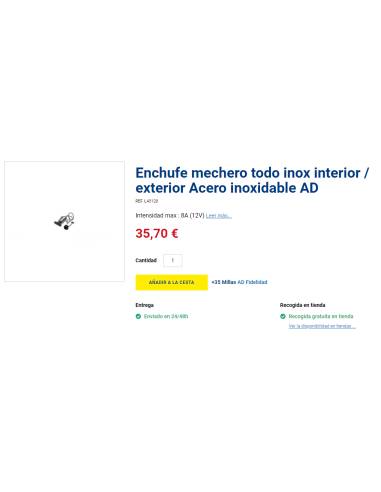 Enchufe mechero todo inox interior / exterior...