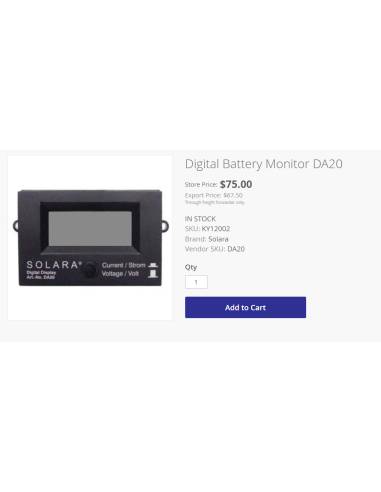 Solara Digital Battery Monitor DA20