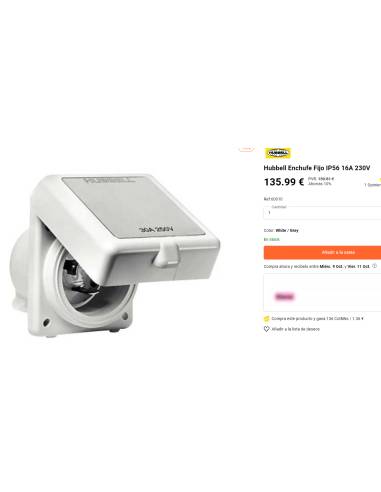 Hubbell Enchufe Fijo IP56 16A 230V