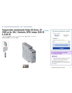 Temporizador monofunción Finder 83 Series, 24 a 240V... 2