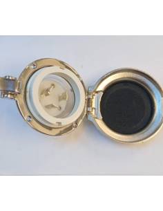 Toma enchufe con tapa inoxidable 220v/30A