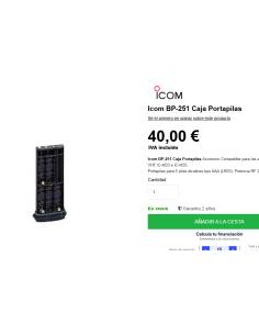Icom BP-251 Caja Portapilas 2