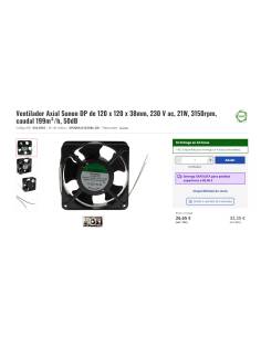 Ventilador Axial Sunon DP de 120 x 120 x 38mm, 230 V ac 2