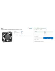 Ventilador Axial DC, 12 V, Cuadrado, 80 mm, 32 mm, Rodamiento de Bolas, 31.8 CFM