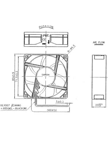 Sunon EE80251B1-0000-A99 12V 145mA 1,7W...