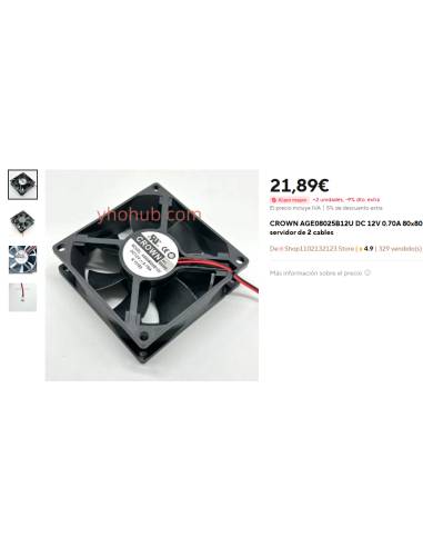 CROWN AGE08025B12U DC 12V 0.70A 80x80x25mm...