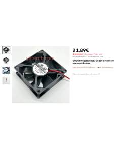 CROWN AGE08025B12U DC 12V 0.70A 80x80x25mm ventilador de refrigeracion