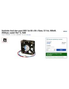 Ventilador Axial ebm-papst 600 F de 60 x 60 x 15mm, 12 V dc