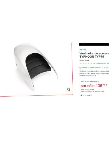 Vetus Ventilador de acero inoxidable TYPHOON TYP75