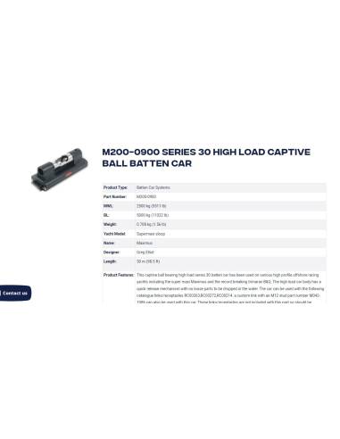 M200-0900 series 30 Ronstan high load captive...