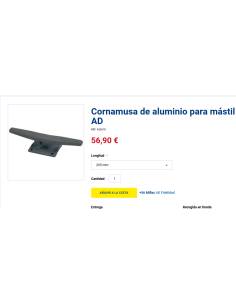 AD Cornamusa de aluminio para mástil 205mm 2