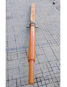 Botalón baupres bowsprit vintage  madera macizo L 3.70mts con herraje barnizado