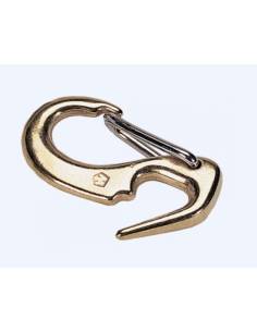 Jib carabiner for riveting in bronze