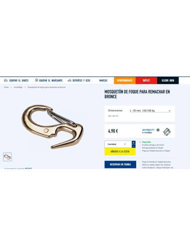 Mousqueton à flèche pour rivetage en bronze