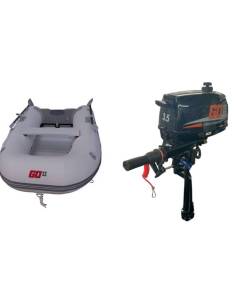 Pack barca neumatica GOII  2,45mts suelo aluminio +...