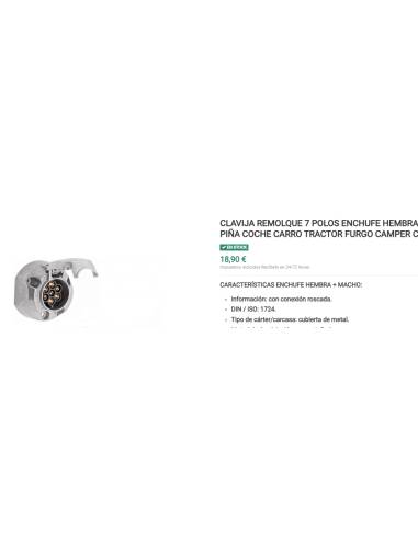 Plastimo enchufe remolque 7 pins d.70