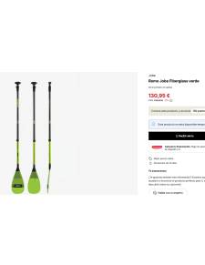 Jobe Remo  Fiberglass rojo 20% carbono 80% fibra de vidrio
