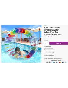 Flotador colorido del rodillo del juguete de la piscina de la rueda del agua inflable