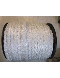 Braided rope 8 strands polyester 20mm white