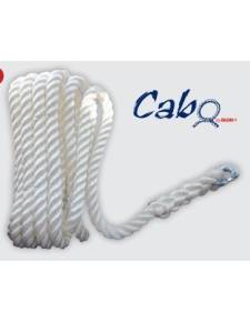 Corde d'ancrage 3 brins 12mm/30mts avec connecteur 6mm