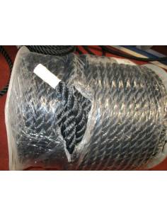 Braided rope 3 strands black anchoring 14mm