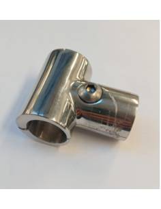 Conexion toldo en T inoxidable con apertura tubo 22mm