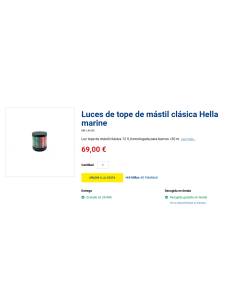 Hella marine Luz tope de mástil clásica 12 V, homologada... 2