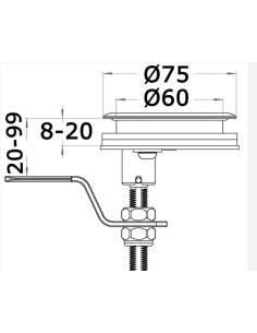 Osculati Pestillo de leva empotrado de acero inoxidable... 2