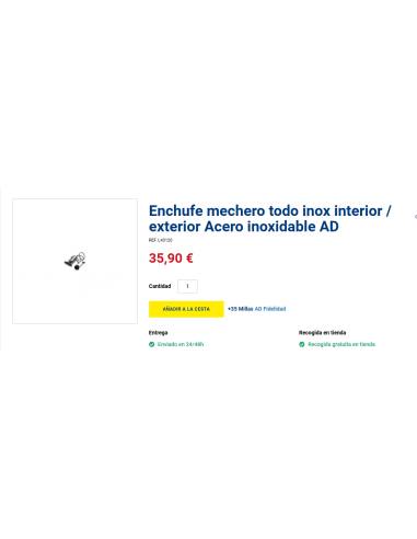 Enchufe mechero todo inox interior / exterior...
