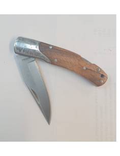 Navaja virola inoxidable decorada mango olivo 6.5cm hoja