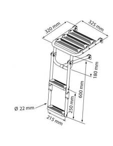 échelle de plate-forme en acier inoxydable