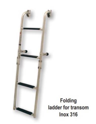 Folding ladder for transom, stainless steel,...