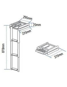 Escalera para plataforma 3 peldaños inox 295x870mm 2