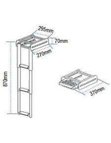 Scala per piattaforma 3 gradini inossidabile 295x870mm