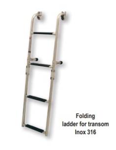 Escalera plegable para espejo de popa inox 2+2 peldaños