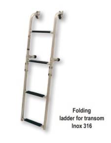 Escalera plegable para espejo de popa inox 2+2 peldaños