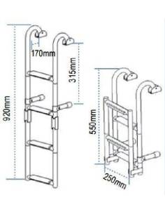 Escalera para regala inox 2+2 peldaños 2