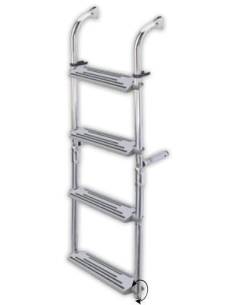 Folding ladder, stainless 316, 3+2 steps 90°