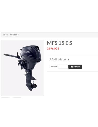 Tohatsu MFS15E fueraborda 15cv 4t mando morse y...