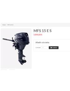 Tohatsu MFS15E fueraborda 15cv 4t mando morse y tacómetro