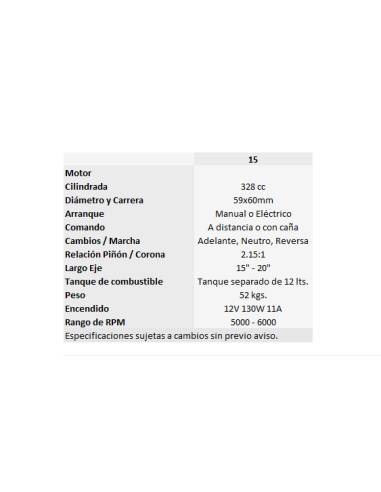 Tohatsu MFS15E fueraborda 15cv 4t mando morse y...