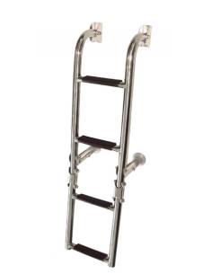 Folding ladder 1+2 steps stainless steel 316, 180x565 cm.