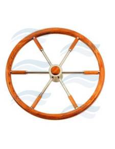 Wood/stainless steel steering wheel savoretti assembling 450mm